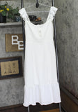 And Now This Womens Ruffled Midi Flounce Dress MMD020823 White M