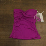 Anne Cole Womens Twist-Front Ruched Tankini Top Bandeau Fuchsia Purple XS