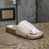 I.n.c. International Concepts Women's Peymin Pool Slides Champagne Brown 8M