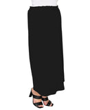Coin 1804 Textured Rib Elastic Waist Maxi Skirt 2497X-AXI Black 3X