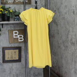 Vince Camuto Chiffon Tie Front Float Dress with Short Ruffle Sleeve Yellow 8