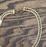 Heavy Chain Square Diamond Geometric Choker Necklace Gold / Clear 16" + 2.5"