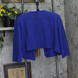 Ny Collection Colorblock 3/4 Sleeve Jacket Dress Set Cobalt Blue / White 16W