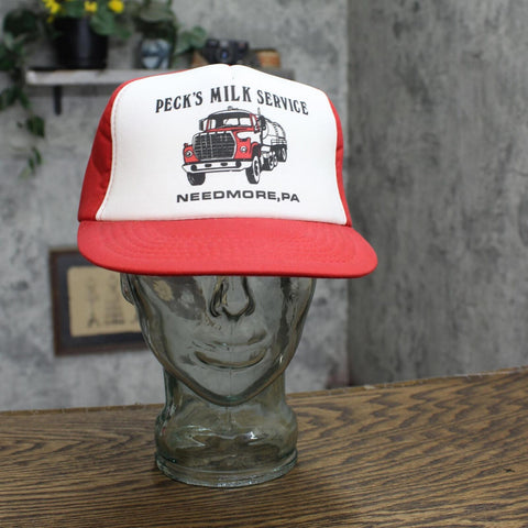 Mens Vintage Needmore Milk Service Foam Snapback Baseball Hat Red / White OS