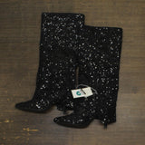 A New Day Womens Abba Sequin Foldover Tall Boots 91636693 Black 9M