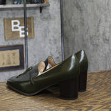 Journee Collection Crawford Block Heel Loafers CRAWFORD Olive Green 11M