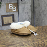 Cat & Jack Toddler Piper Faux Fur Cuff Scuff Slippers 94372645 Brown 7T