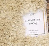 Home Weavers Element Plush Rectangle Bath Rug Mat Linen Brown 17x24
