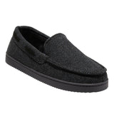 Dluxe By Dearfoams Mens Herringbone Moc Slippers 91309688 Black L (11-12)