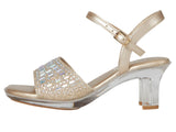 Kenneth Cole Reaction Girls Cinderella Shine Block Heel Sandals Gold Yellow 12