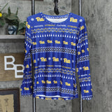 Concepts Mens holiday Pitt Panthers College Pajama Sleep Shirt Top Blue / Gold S