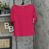 Gloria Vanderbilt Womens Striped Crewneck Pullover Top DGVK8058 Pink Aster S