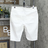 DG2 Diane Gilman Womens Classic Stretch Pull-On Bermuda Short Ivory White XL