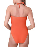 Andie Zoe Tie-Neck One-Piece Swimsuit AO614 Vermillion Orange XL
