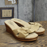 Tuscany by Easy Street Women's Dinah Wedge Sandals 30-0432 Natural Brown 9M