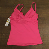 Anne Cole Womens Surplice Underwire Tankini Swim Top Glow Pink 38C /40B
