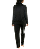 Roudelain Womens Long-Sleeve Hooded Velvet Lounge Top EJJE564M Black L