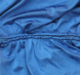 B Darlin Sleeveless Shirred Ruffled Trim Bodycon Cocktail Dress Ocean Blue L