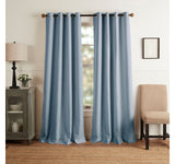 Martha Stewart Solid Grommet Blackout Single Curtain Panel Blue 50x108