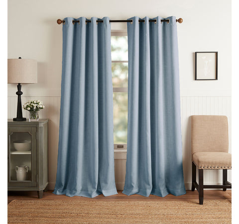 Martha Stewart Solid Grommet Blackout Single Curtain Panel Blue 50x108
