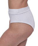 DKNY Womens High Waist Bikini Bottom Swim DIMBS303 Soft White Texture M
