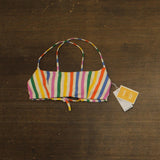 Andie Womens Fiji Striped Bikini Swim Top AT318 Rainbow Stripe Multi XS