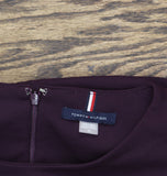 Tommy Hilfiger Womens 3/4 Sleeve Ruffled Hem Dress A3IC15MD Aubergine Purple 10