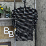 Cece \Women's Puff Sleeve Key Item Polka Dot Knit Top 7099639