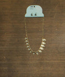 Ella Geometric Pendant Dangly Earring Necklace Set Gold / Smoky Gray 18" + 3"