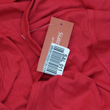 State Of Day Womens Long-Sleeve Henley Sleeve Pajama Shirt Top Tango Red 2XL