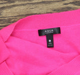 Aqua Womens Button Up Cashmere V-Neck Cardigan Sweater V10337 Neon Pink XL