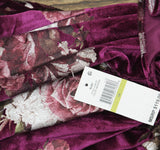 SLNY Womens Embellished Sheath Velvet Floral Print Dress Magenta Purple Multi 14