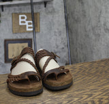 White Mountain Womens Strappy Hayleigh Footbed Sandal Brown / Leather 12M