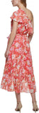 Vince Camuto Women's Floral One Shoulder High Low Dress VC2M3653 Coral Orange 16