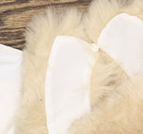 Hello Kitty Girls Lined A-Line Sheath Dress with Faux Fur Collar Off White 3T