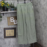 A New Day Womens High-Rise Linen Pleat Front Straight Trousers Sage Green 6