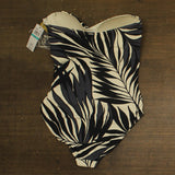 Anne Cole Womens Printed Twist-Front One-Piece Swimsuit Black / White 16