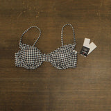 Salt + Cove Gingham Plaid Underwire Bikini Top Black / White Print Multi L