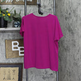Global Chic By Iman City Chic Shirt Tee LOT OF 2 Necklace Berry Purple / Buff XL