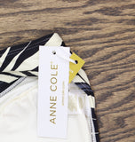 Anne Cole Womens Marilyn Printed Halter Bikini Top Black / White Multi L
