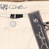 Dg2 Womens Slit Leg Floral Straight Leg Jeans Cream Off White 18WP