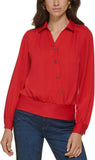 Karl Lagerfeld Paris Women's Everyday Long Sleeve Woven Top L2IA9694