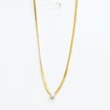 Express Chain Diamond Stud Spring Ring Clasp Necklace Gold Yellow 18''
