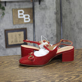 A New Day Womens Lucky Square Toe Mary Jane Heels Block 94305220 Red 7.5M
