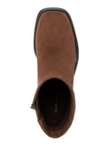 Sun + Stone Womens Tiannaa Faux Micro Suede Ankle Boots Russet Brown 9.5M