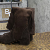 Gentle Souls By Kenneth Cole Boots with Side Zip Chocolate Suede Brown 7.5M