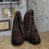 Journee Collection Womens Jenicca Lace-up Boots Faux Suede Lace Up Brown 8M