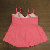 Swim Solutions Womens Textured Underwire Tankini Top Swim 806766 Guava Pink 16