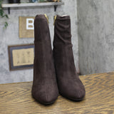 INC International Concepts Heel Ezmae Dress Booties Rich Truffle Brown 6.5M