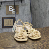 A New Day Womens Esme Floral Crochet Kitten Heels 92979007 Tan Brown 9.5M